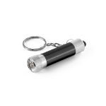 recycled aluminium sleutelhanger met led licht - zwart