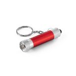 recycled aluminium sleutelhanger met led licht - rood