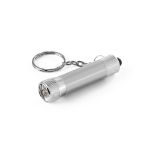 recycled aluminium sleutelhanger met led licht - zilver