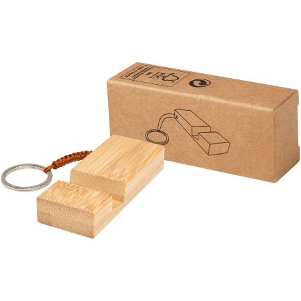 bosona telefoonhouder met sleutelhanger van bamboe