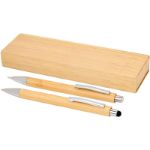 set bamboe balpen en vulpotlood zwarte inkt