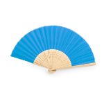 textiel waaier met bamboe ribben kronixe - licht blauw