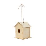 vogelhuisje met 6 verfgpotjes en een penseel spyde