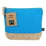 toilettas jute katoen rhilo fairtrade - licht blauw
