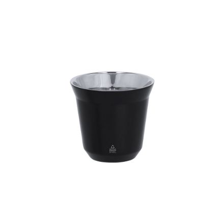 thermosbeker set kodet recycled rvs 80 ml - zwart