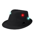 hoed met led-lichtjes polyester enzox - zwart