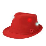 hoed met led-lichtjes polyester enzox - rood