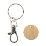 winkelwagenmuntje sleutelhanger bamboe muntje