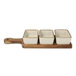 insideout houten serveerplank met 3 schaaltjes