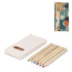 6 kleurpotloden in gerecycled melkpakken doosje