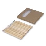 12 kleurpotloden in kraft doosje