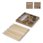 12 kleurpotloden in kraft doosje