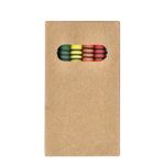 6 stuks kleurkrijtjes in kraftdoos