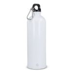 rvs enkelwandige fles met karabijnhaak 750 ml - wit