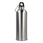 rvs enkelwandige fles met karabijnhaak 750 ml - zilver