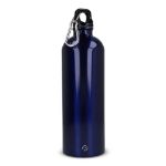 rvs enkelwandige fles met karabijnhaak 750 ml - blauw