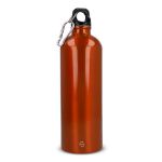 rvs enkelwandige fles met karabijnhaak 750 ml - oranje