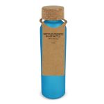 matglazen gerecycled fles met kurken dop 500 ml - blauw