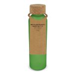 matglazen gerecycled fles met kurken dop 500 ml - groen