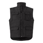 gewatteerd vest met meerdere zakken maat s-3xl - zwart