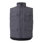 gewatteerd vest met meerdere zakken maat s-3xl - grijs