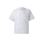 keukenjas in popeline met korte mouwen xs-3xl - wit
