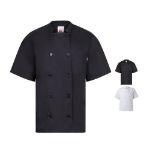 keukenjas in popeline met korte mouwen xs-3xl