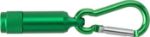 aluminium mini-zaklamp met karabijnhaak tracy - groen