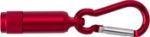 aluminium mini-zaklamp met karabijnhaak tracy - rood