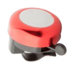 aluminium fietsbel met zilveren plaat. - rood