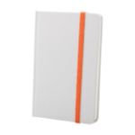 wit kartonnen notitieboek met 80 bladzijden. - oranje