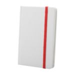 wit kartonnen notitieboek met 80 bladzijden. - rood