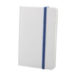 wit kartonnen notitieboek met 80 bladzijden. - blauw