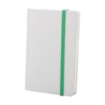 wit kartonnen notitieboek met 80 bladzijden. - groen