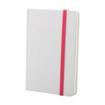 wit kartonnen notitieboek met 80 bladzijden. - fuchsia