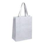 non-woven boodschappentas met lange hengsels. - wit