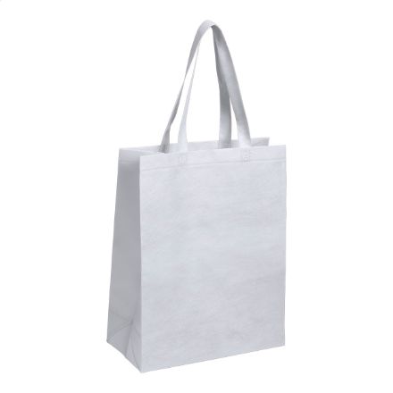 non-woven boodschappentas met lange hengsels. - wit