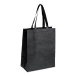 non-woven boodschappentas met lange hengsels. - zwart