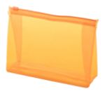 transparante make-up tas van pvc, met rits. - oranje