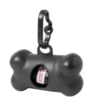 dispenser voor poepzakjes met karabijnhaak - zwart