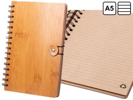 bamboe notitieboek a5, 80 blaadjes