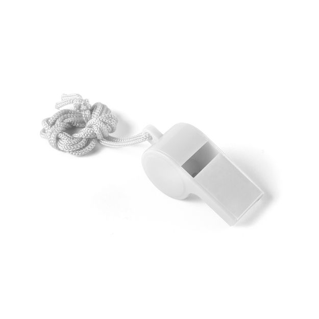 fluitje met bijpassende gekleurde lanyard.