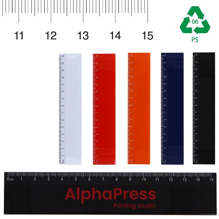 liniaal 15 cm gemaakt van r-ps