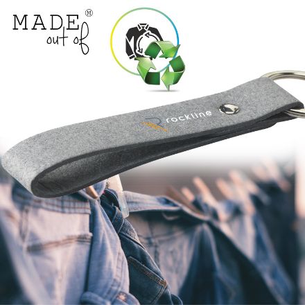 recycled denim sleutelhanger