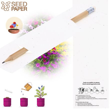 potlood zakje van zaadpapier pethunia meron