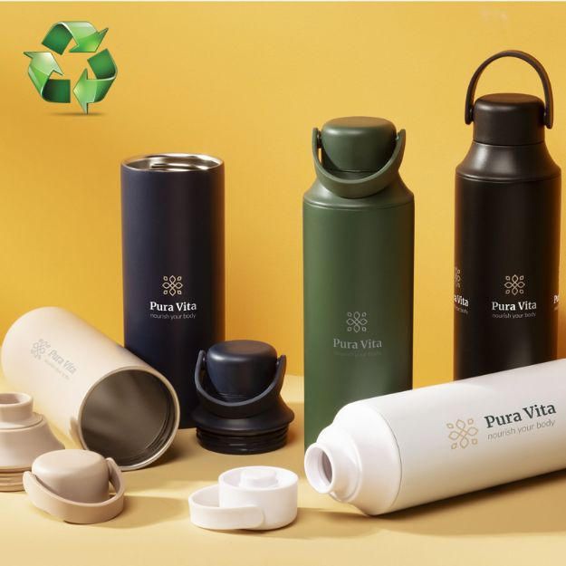 foss recycled roestvrij staal thermosfles 600 ml