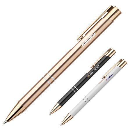 ebony recycled aluminium rose gold pen blauwe inkt