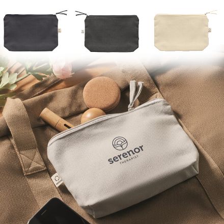 toilettas van recycled katoen en polyester