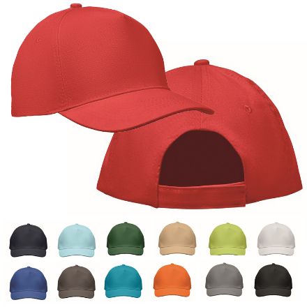 5 panelen baseballpet met klittebandsluiting