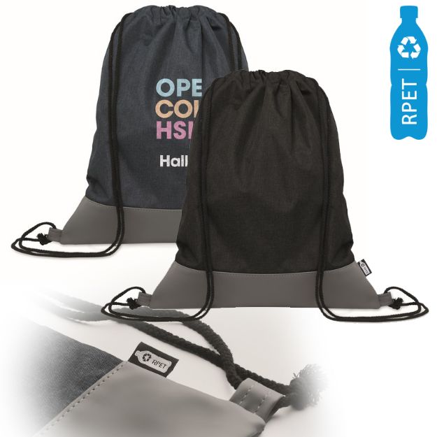 rpet pu trekkoord rugtas 2-kleurig